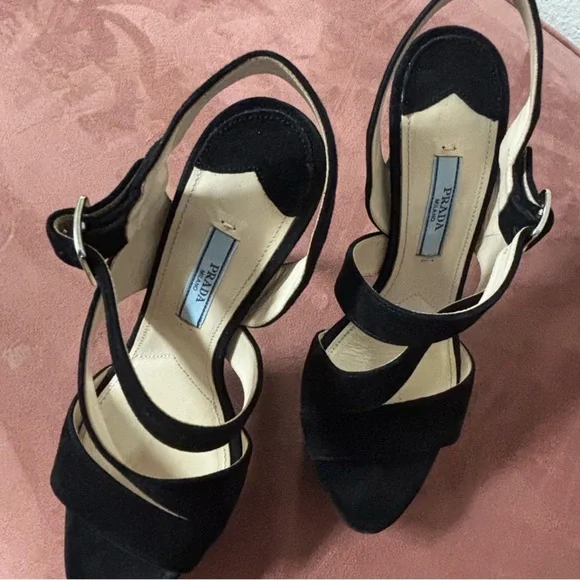Prada Black Strappy Heels - Picture 4 of 8